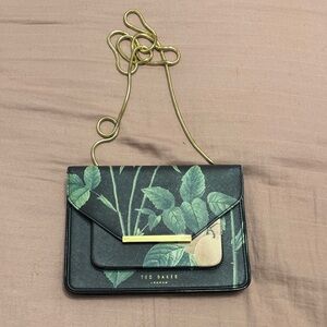 Ted Baker Green Leaf Print Crossbody Bag / Clutch
